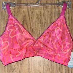 Pink Bralette with Hearts